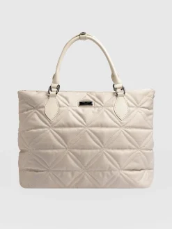 Hot Saint and Sofia Quilted Selene Shopper Bag - Cream