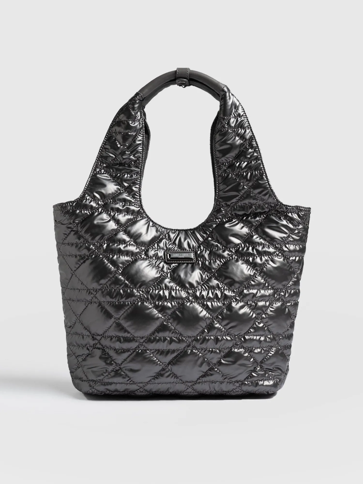 Clearance Saint and Sofia Quilted Stella Shoulder Tote Bag - Gunmetal