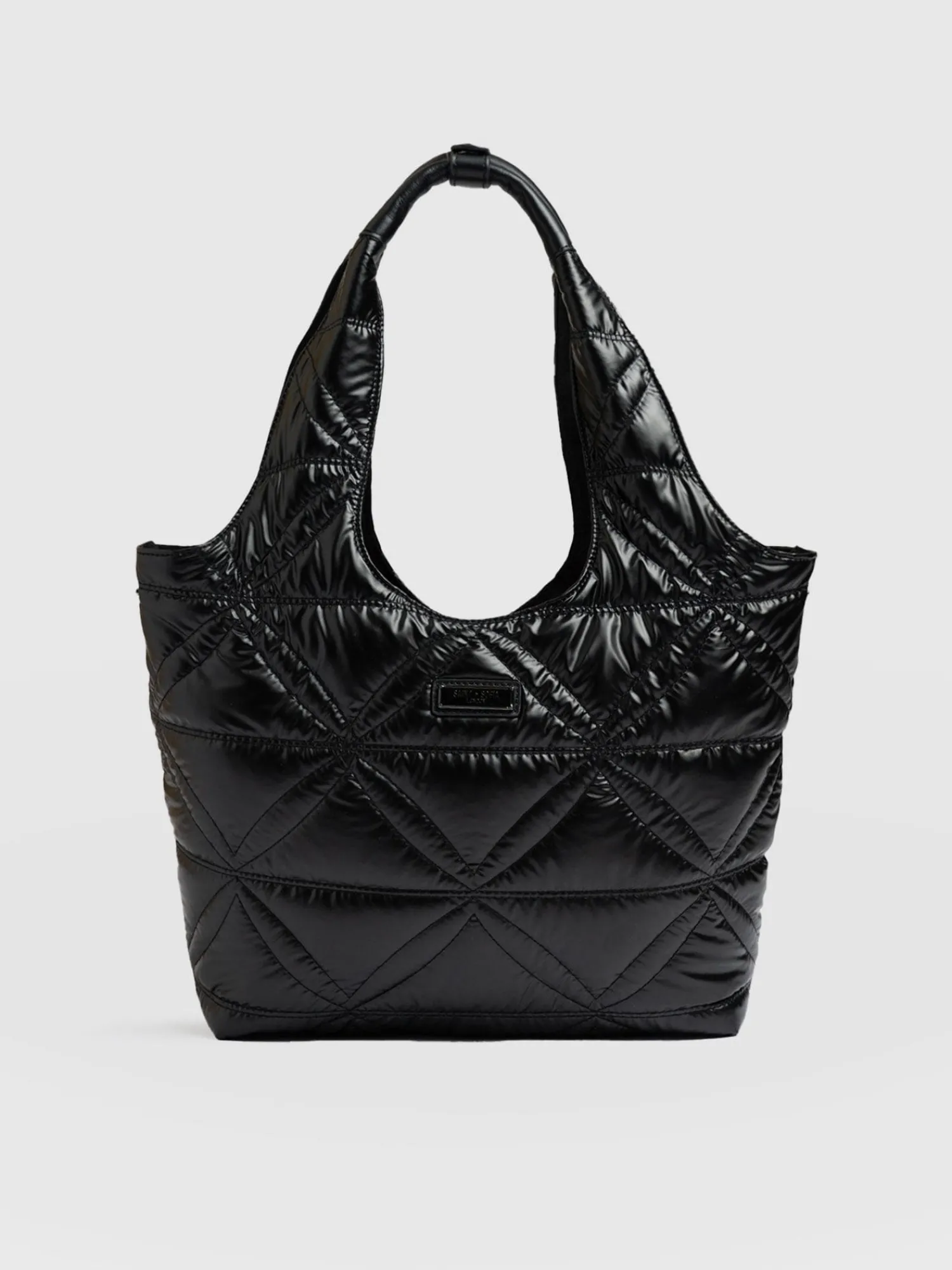 Online Saint and Sofia Quilted Stella Shoulder Tote Bag - Black