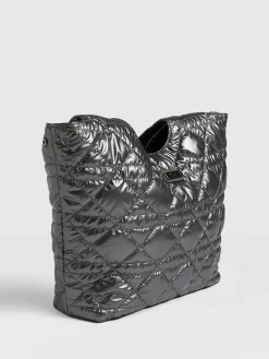 Clearance Saint and Sofia Quilted Stella Shoulder Tote Bag - Gunmetal