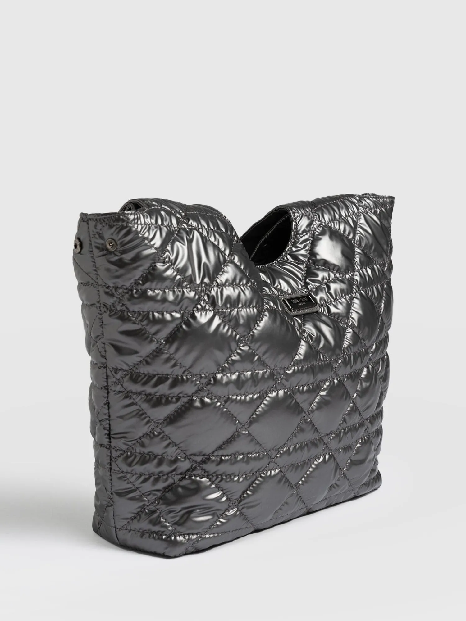 Clearance Saint and Sofia Quilted Stella Shoulder Tote Bag - Gunmetal