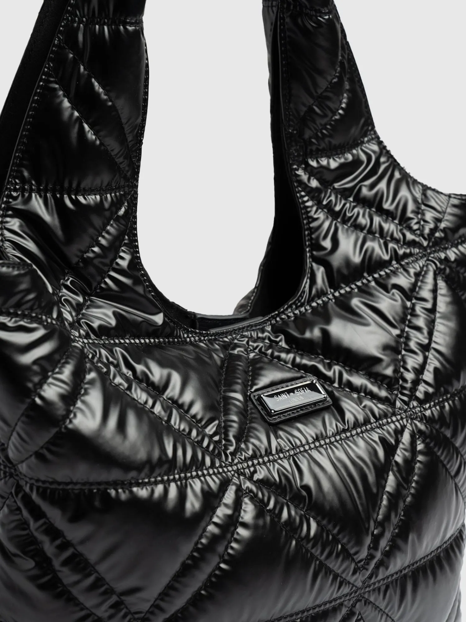 Online Saint and Sofia Quilted Stella Shoulder Tote Bag - Black