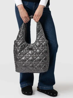Clearance Saint and Sofia Quilted Stella Shoulder Tote Bag - Gunmetal