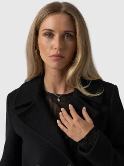 Hot Saint and Sofia Quinn Pea Coat - Black