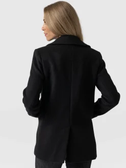 Hot Saint and Sofia Quinn Pea Coat - Black