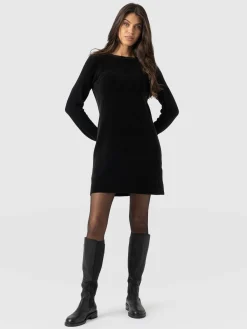 Online Saint and Sofia Raya Knit Dress - Black