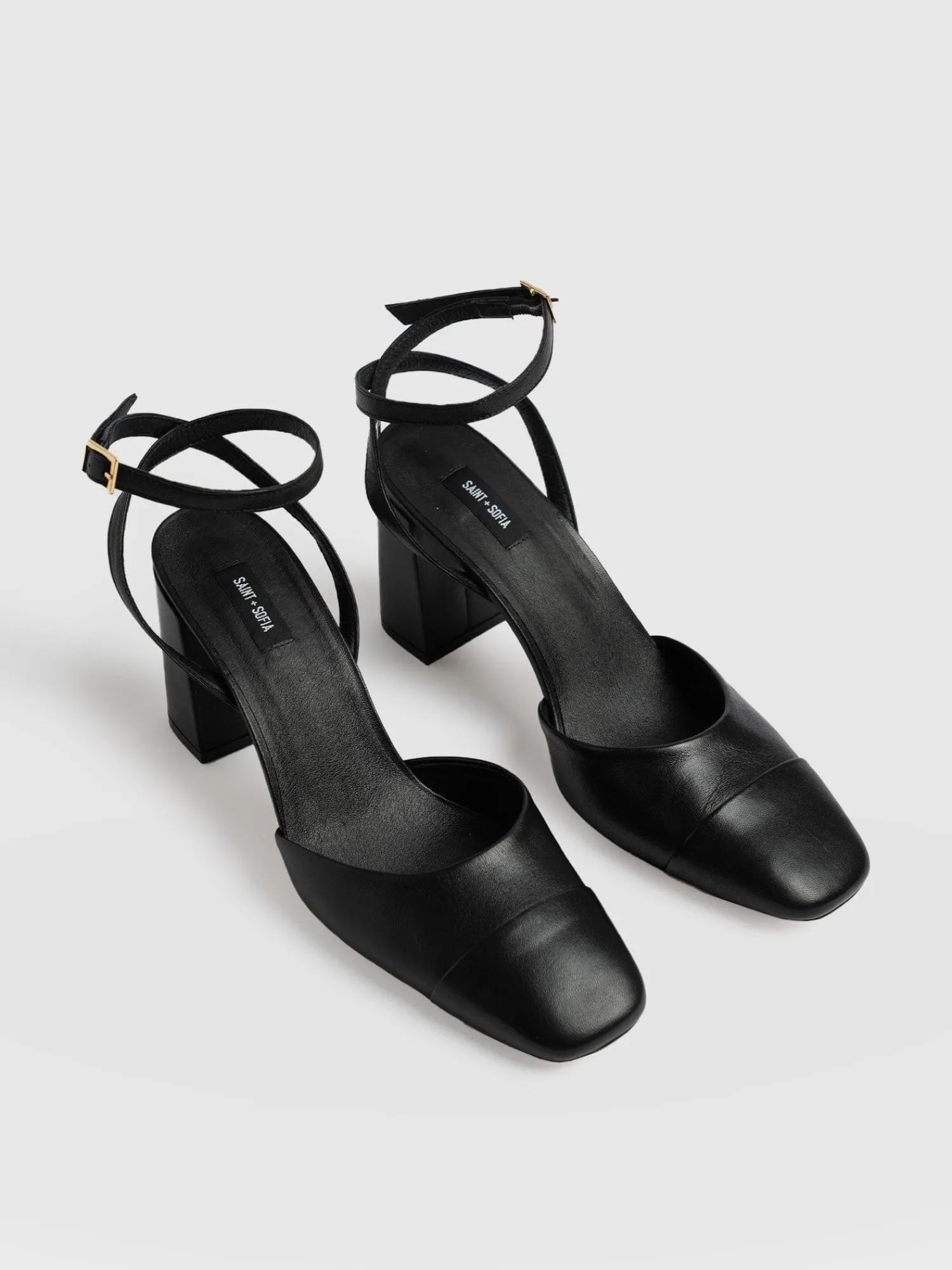 Online Saint and Sofia Rayner Cap Toe Heel - Black