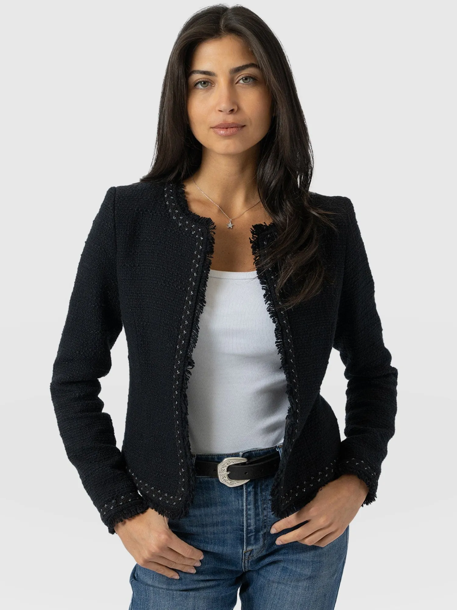 Discount Saint and Sofia Rayner Jacket - Black Bouclé