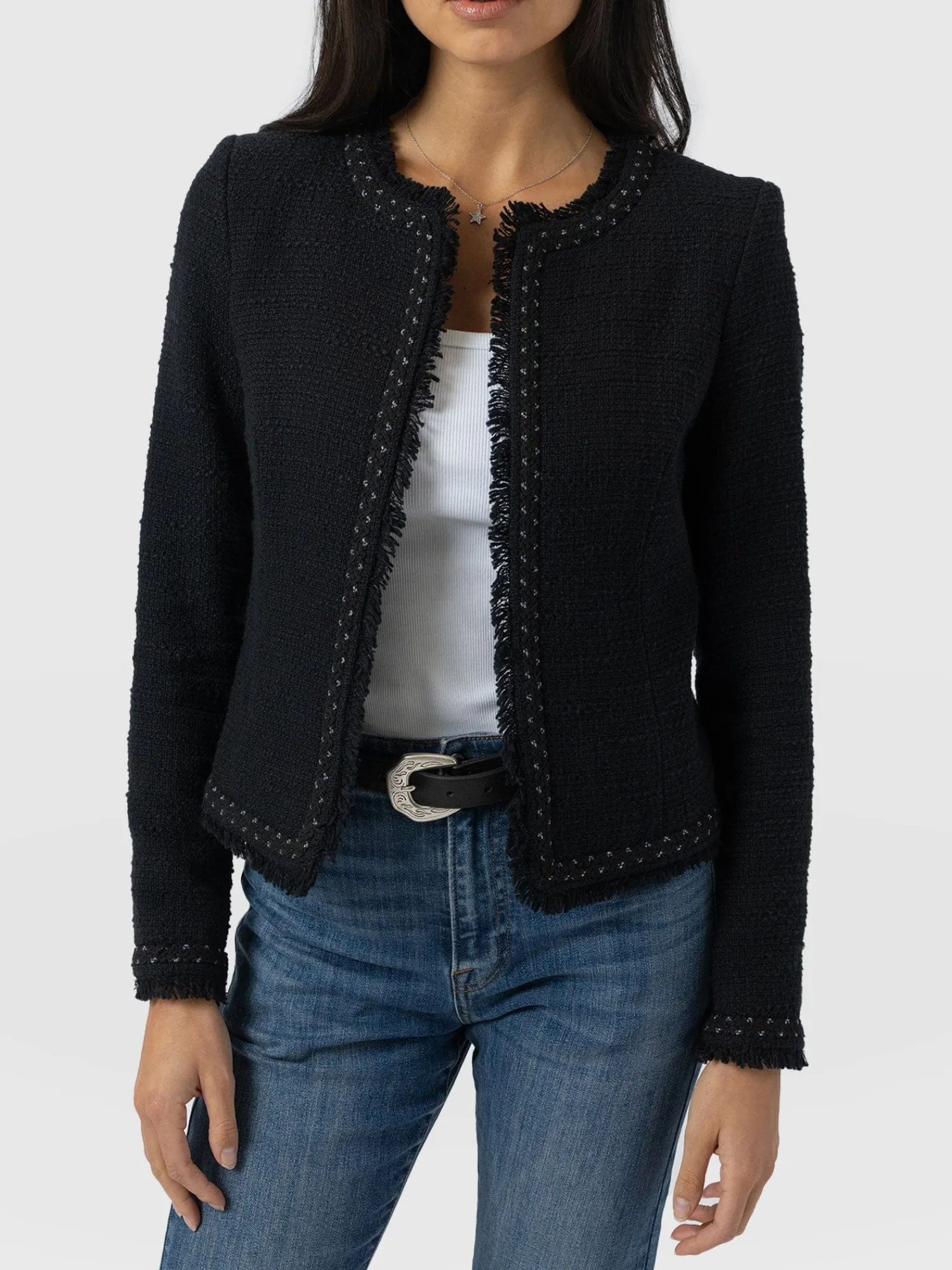 Discount Saint and Sofia Rayner Jacket - Black Bouclé