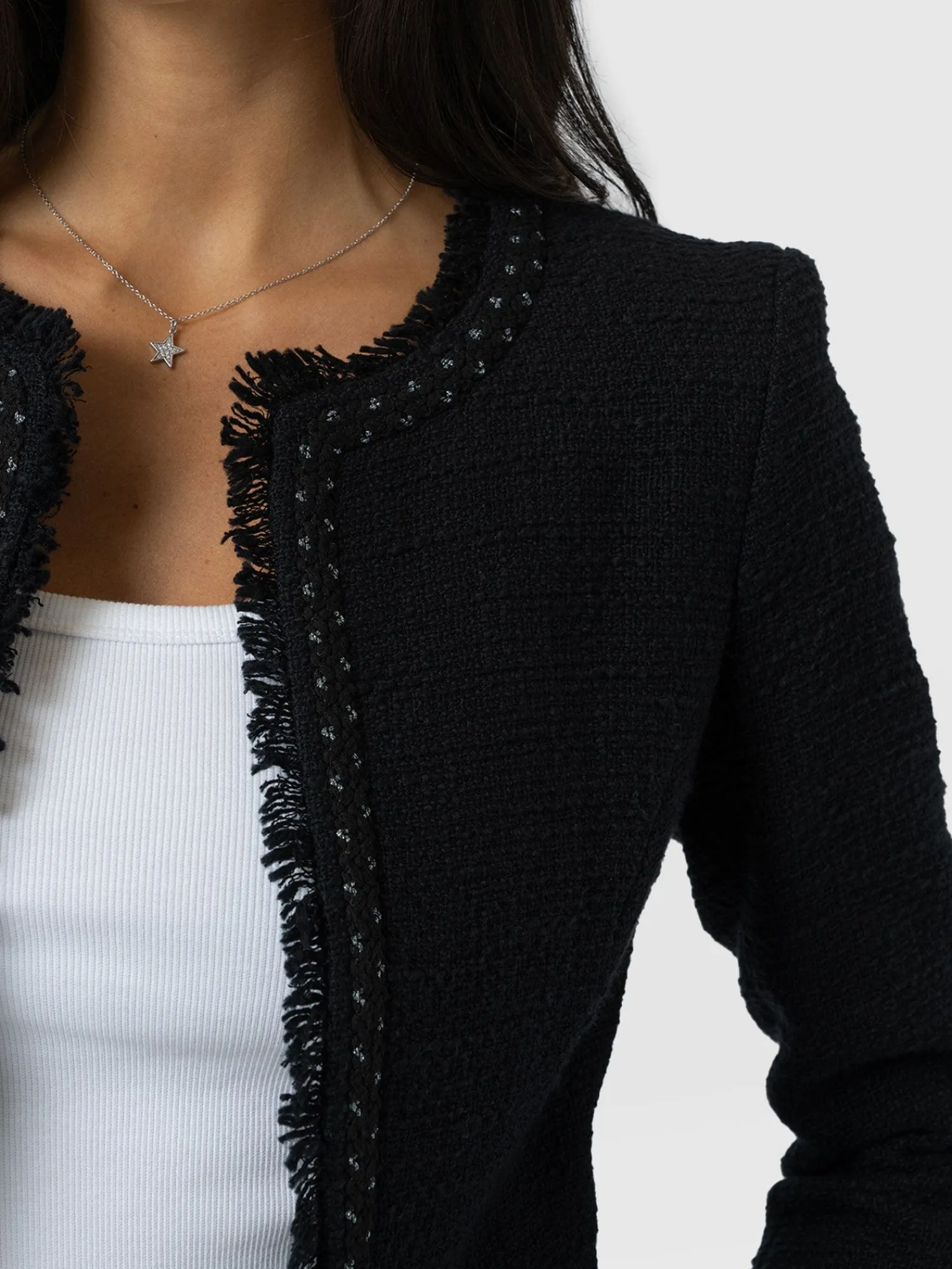 Discount Saint and Sofia Rayner Jacket - Black Bouclé
