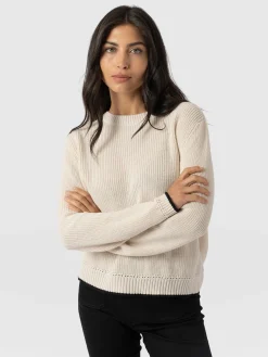 New Saint and Sofia Remy Crop Sweater - Cream