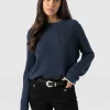 Best Saint and Sofia Remy Crop Sweater - Navy