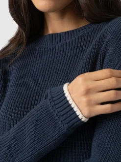 Best Saint and Sofia Remy Crop Sweater - Navy