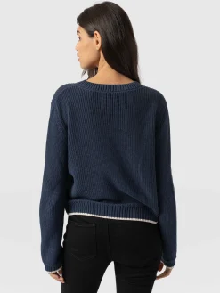 Best Saint and Sofia Remy Crop Sweater - Navy