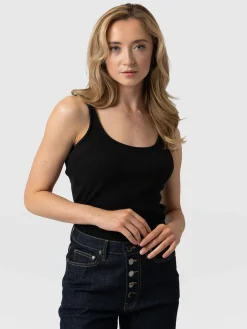 New Saint and Sofia Rib Cami - Black