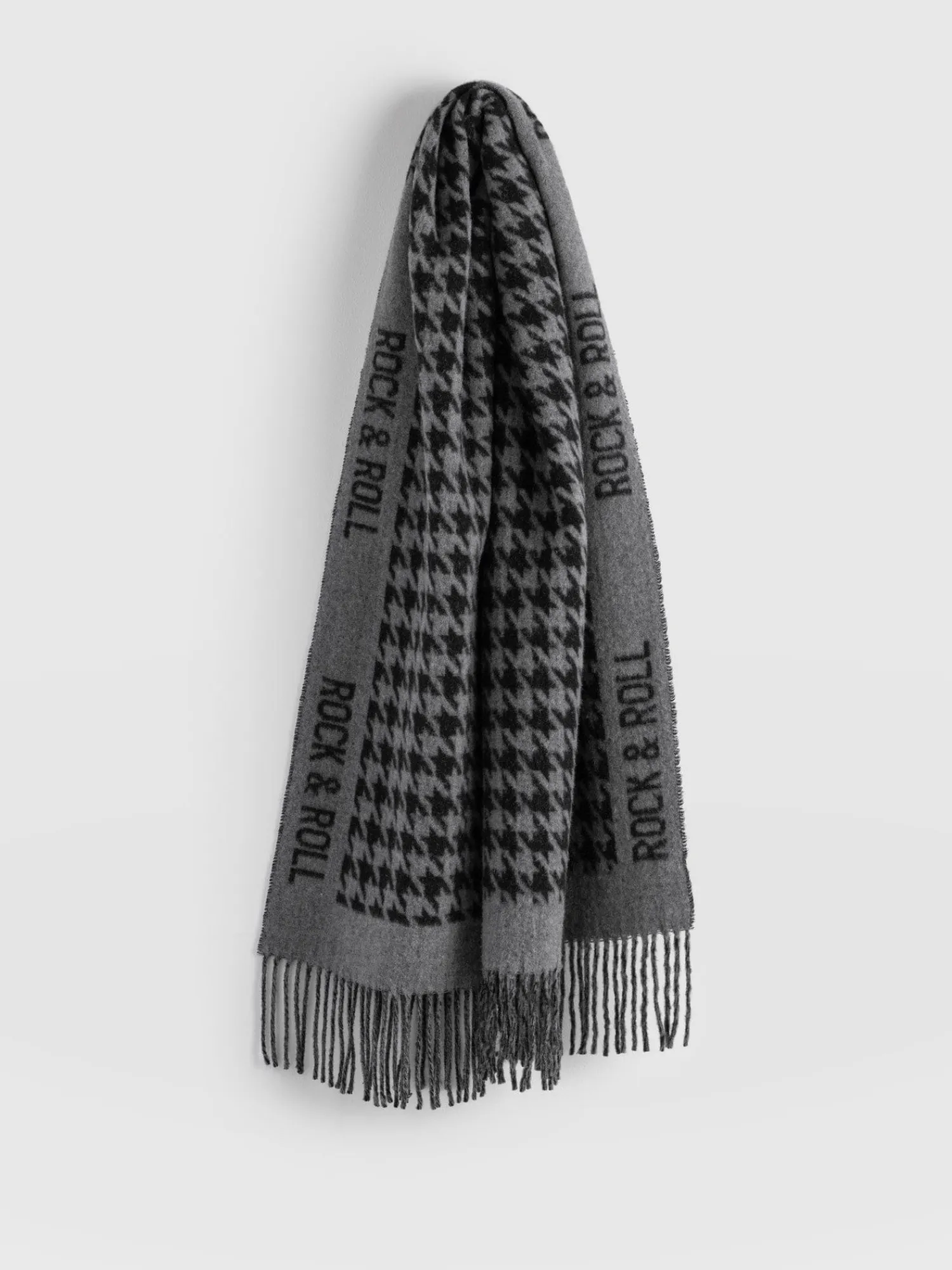Sale Saint and Sofia Rock Houndstooth Scarf - Black/Grey