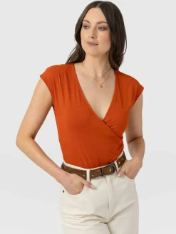 Discount Saint and Sofia Rosa Wrap Tee - Amber