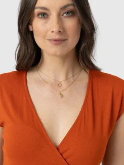 Discount Saint and Sofia Rosa Wrap Tee - Amber