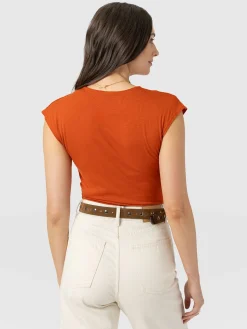 Discount Saint and Sofia Rosa Wrap Tee - Amber