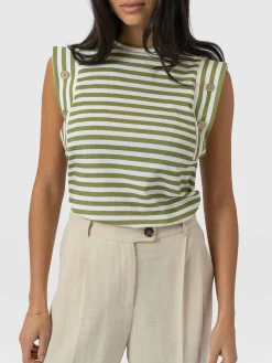 Outlet Saint and Sofia Rowan Tee - Green Stripe