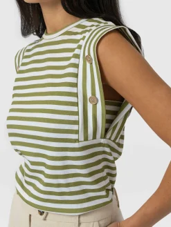 Outlet Saint and Sofia Rowan Tee - Green Stripe
