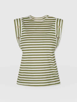 Outlet Saint and Sofia Rowan Tee - Green Stripe