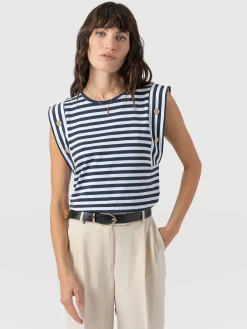 Discount Saint and Sofia Rowan Tee - Navy Stripe