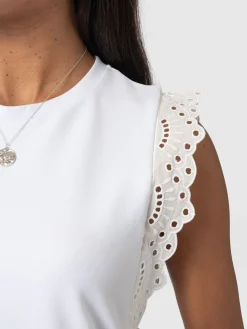 Clearance Saint and Sofia Rowan Tee - White Broderie