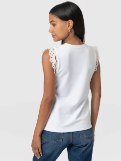 Clearance Saint and Sofia Rowan Tee - White Broderie