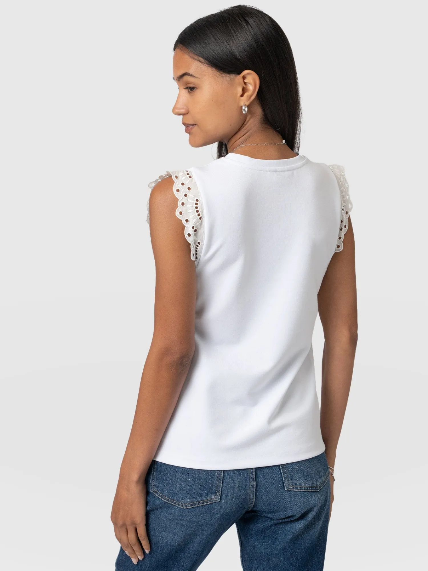 Clearance Saint and Sofia Rowan Tee - White Broderie