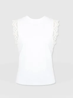 Clearance Saint and Sofia Rowan Tee - White Broderie