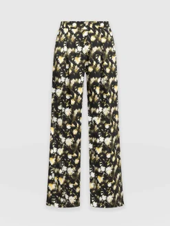 Best Saint and Sofia Rowan Wide Leg Pant - Black Daisy Floral