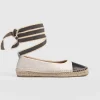 Hot Saint and Sofia Rowe Espadrille Tie Pumps - Cream/Black