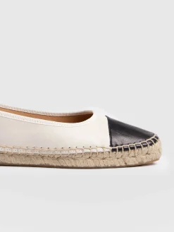 Hot Saint and Sofia Rowe Espadrille Tie Pumps - Cream/Black