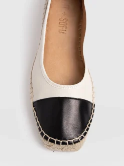 Hot Saint and Sofia Rowe Espadrille Tie Pumps - Cream/Black