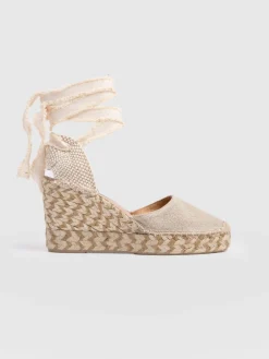 Outlet Saint and Sofia Rowe Espadrille Tie Wedges - Cream