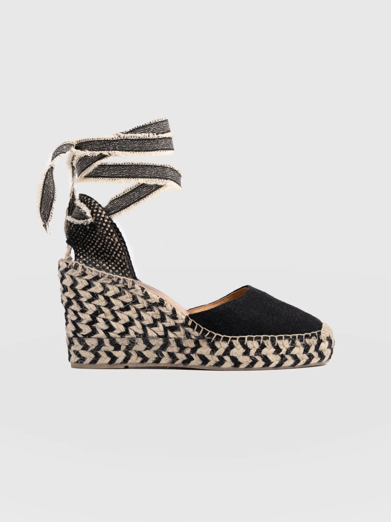 New Saint and Sofia Rowe Espadrille Tie Wedges - Black