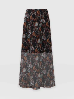 Outlet Saint and Sofia Runway Mesh Skirt - 70's Paisley