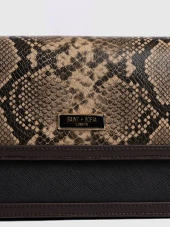 Hot Saint and Sofia Rylee Cross Body Bag - Brown Snake