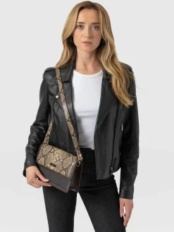 Hot Saint and Sofia Rylee Cross Body Bag - Brown Snake