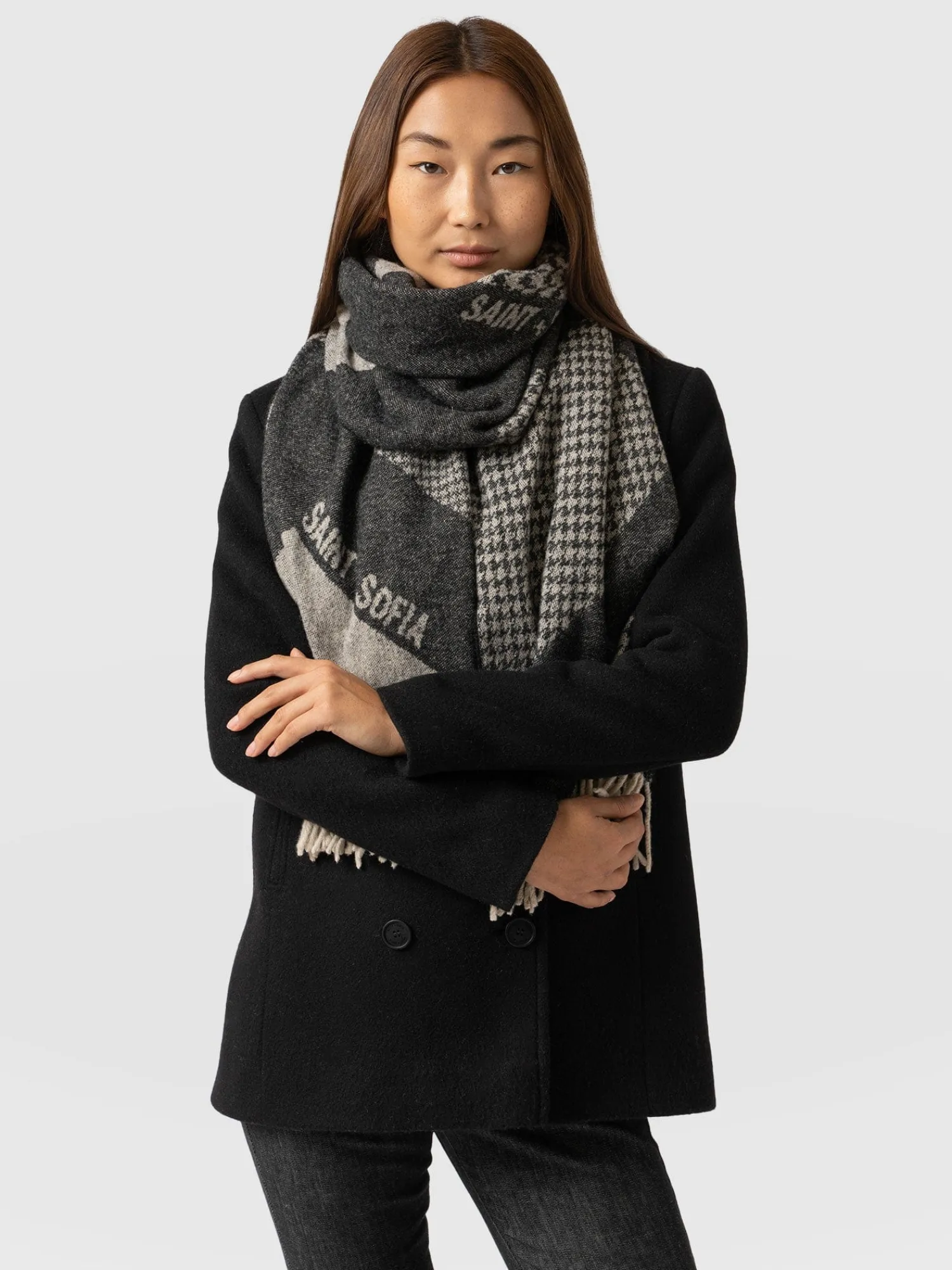 Outlet Saint and Sofia Saint + Sofia Scarf - Black/Grey