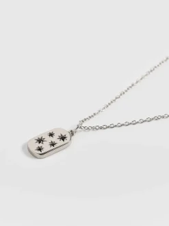 Best Saint and Sofia Scatter Star Charm Necklace - Silver/Black