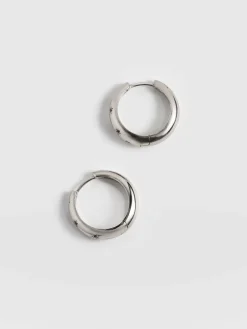 Outlet Saint and Sofia Scatter Star Hoop Earrings - Silver/Black