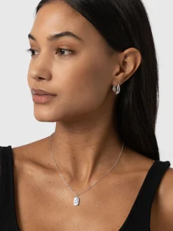 Outlet Saint and Sofia Scatter Star Hoop Earrings - Silver/Black