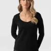 Best Saint and Sofia Scoop Neck Long Sleeve Tee - Black