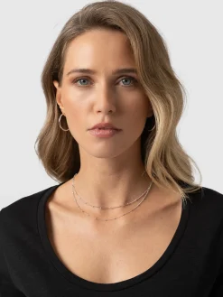 Best Saint and Sofia Scoop Neck Long Sleeve Tee - Black