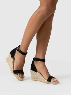 Outlet Saint and Sofia Serena Espadrille Wedges - Black