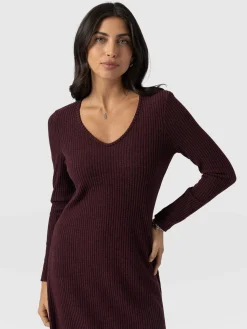 Clearance Saint and Sofia Sienna Dress - Burgundy