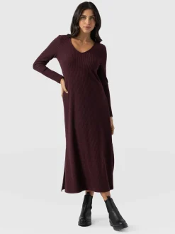 Clearance Saint and Sofia Sienna Dress - Burgundy
