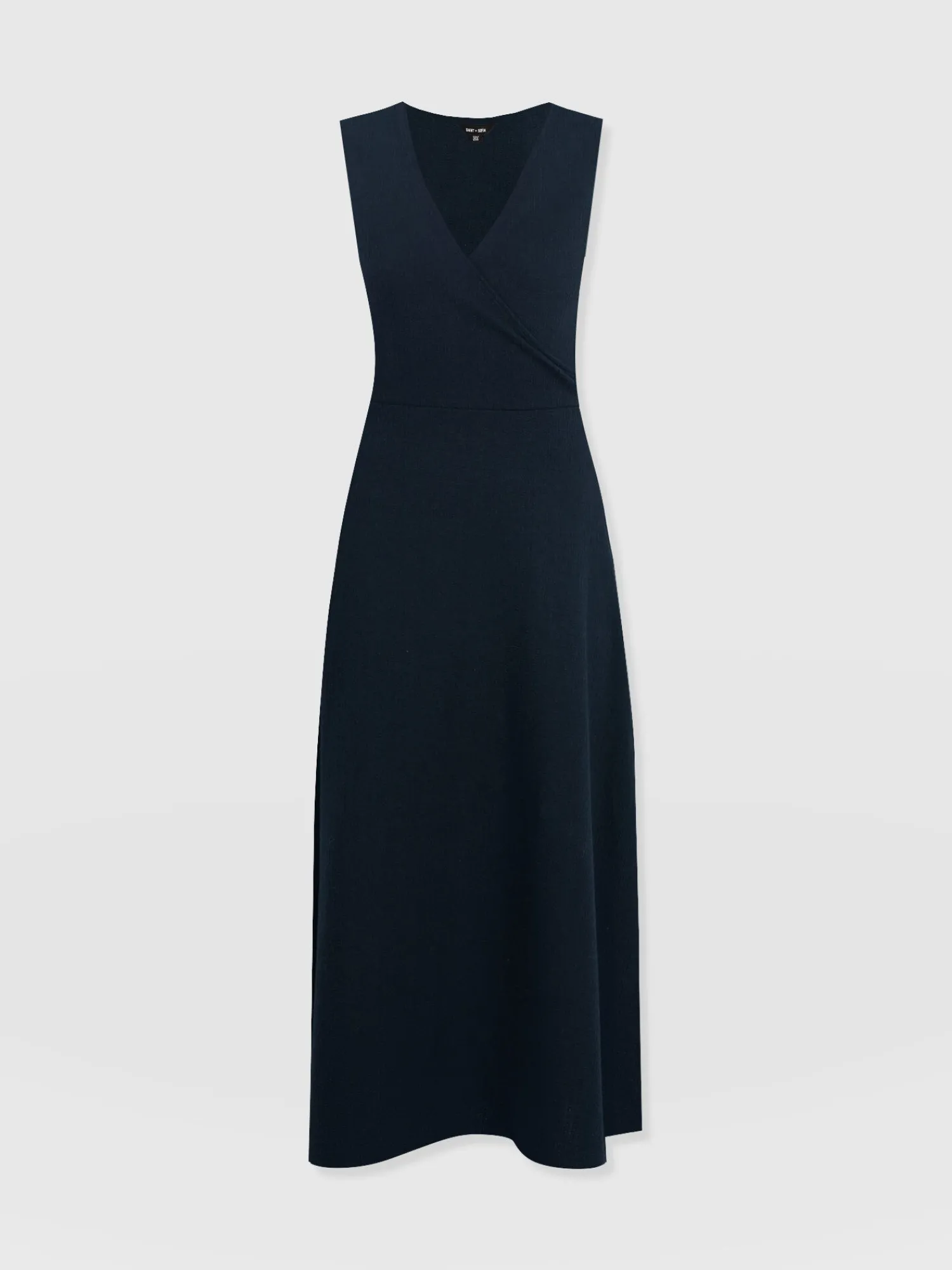 Outlet Saint and Sofia Sleeveless Maggie Wrap Dress - Navy Textured
